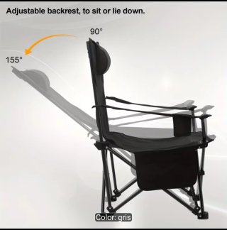 Silla de camping reclinable plegable