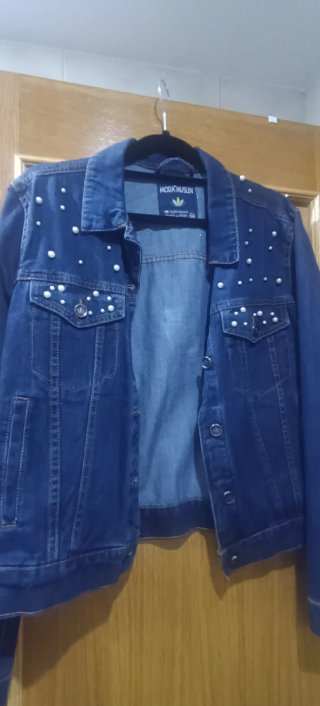 Chaqueta vaquera Moda Muslin con perlas