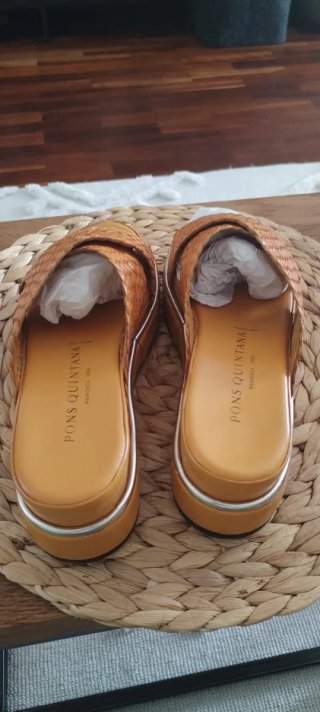 Sandalias Pons Quintana Marrones Cuero Trenzado