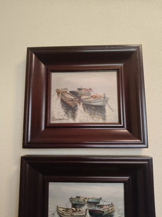 2 Cuadros Marinos Barcos Madera