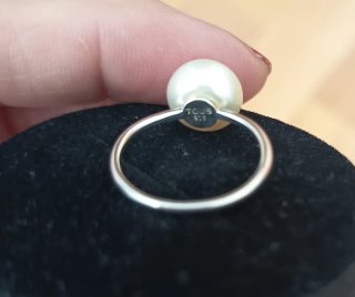 Anillo Tous Plata Perla Cultivada Oso talla 12