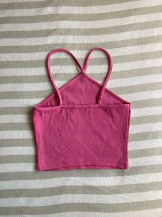 Top Curto Halter Rosa