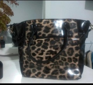 Bolso leopardo negro y marrón