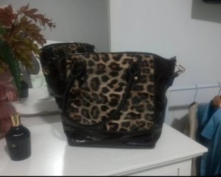 Bolso leopardo negro y marrón