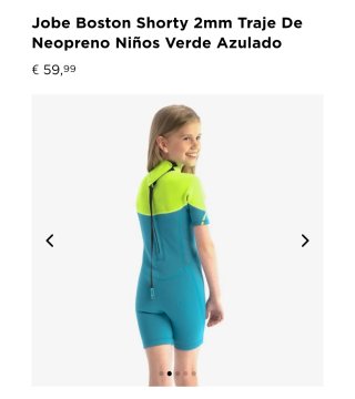 Traje Neopreno Jobe Boston Shorty 2mm Niños unisex