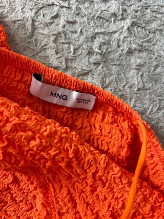 Top Naranja Texturizado Tirantes Finos