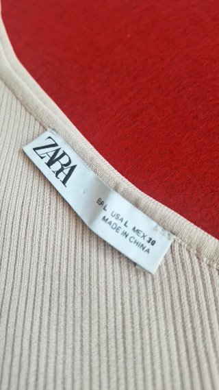Top monospalla Zara beige taglia "l "