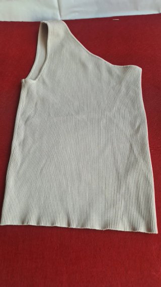 Top monospalla Zara beige taglia "l "