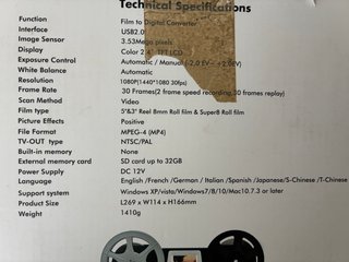 Digitalizador Películas 8mm y Super 8