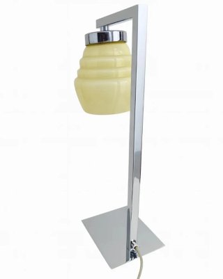 (1) Candeeiro de mesa vintage vidro e metal