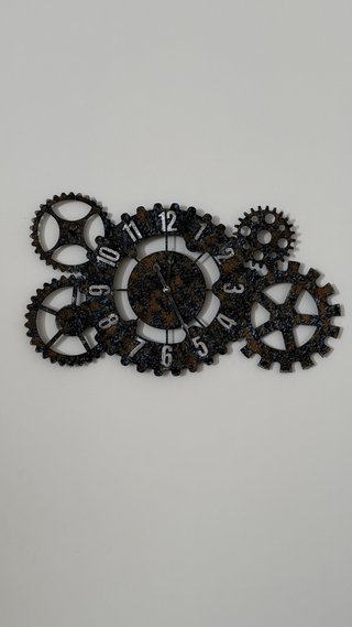 Reloj de Pared con Engranajes Decorativos