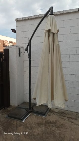 Sombrilla de jardín beige 3m