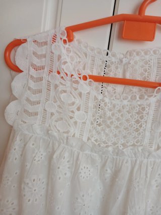 Blusa encaje blanca sin etiqueta Talla XL