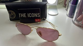 Gafas Ray-Ban Aviator Mujer Dorado Rosa