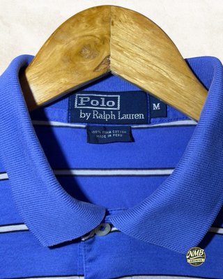 Polo Ralph Lauren Rayas azul talle M