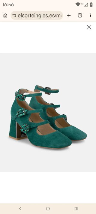 Zapatos Alma en Pena tacón verde joya