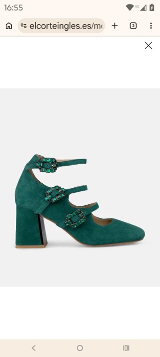 Zapatos Alma en Pena tacón verde joya