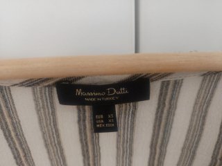 Camisa rayas beige y gris Massimo Dutti