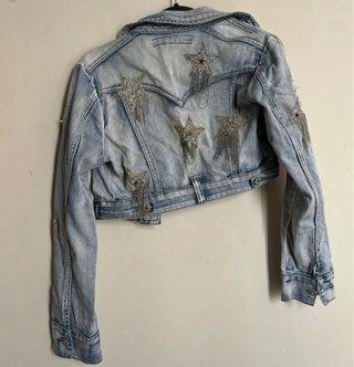Chaqueta Denim Corta Estrellas Brillantes