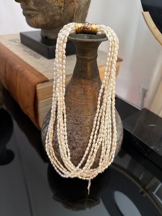 Collana perle fiume e argento 925