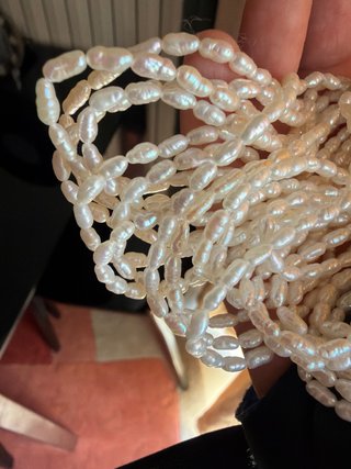 Collana perle fiume e argento 925
