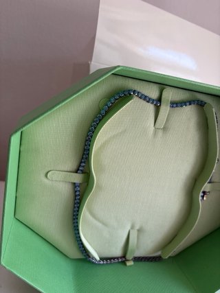 Cadena Swarovski Azul y Plateada