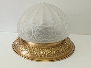Plafón Art Nouveau Latón y Cristal