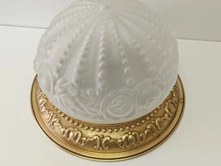 Plafón Art Nouveau Latón y Cristal