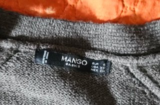 Cardigan punto gris Mango Talla S