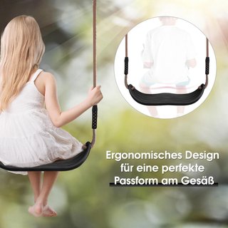 NUEVO Columpio Infantil Negro Ajustable Exterior