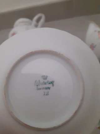 Servizio caffè porcellana decorato oro