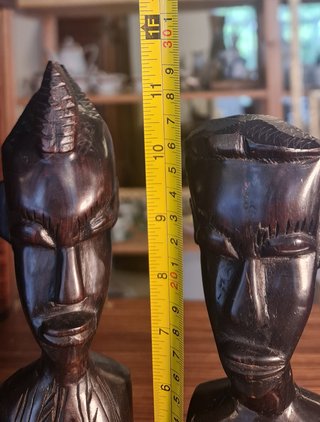 Pareja Busto Africano Ébano
