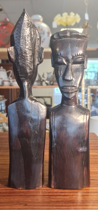 Pareja Busto Africano Ébano
