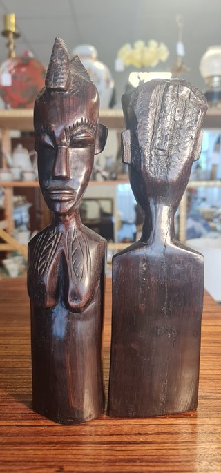 Pareja Busto Africano Ébano