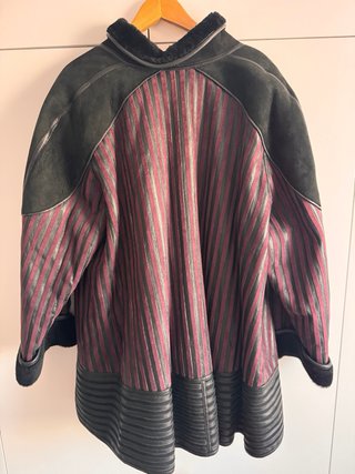 Abrigo vintage piel y ante 3/4 mujer