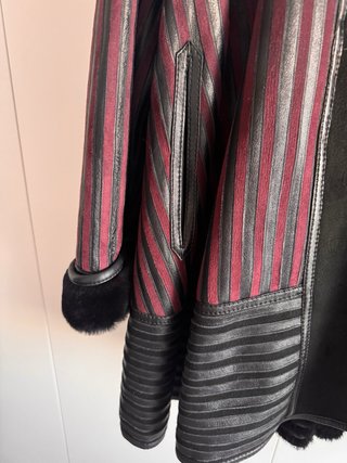 Abrigo vintage piel y ante 3/4 mujer