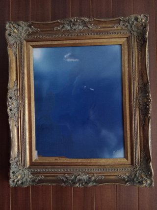 Cornice dorata con vetro per quadri