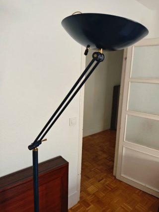 Lámpara de pie halógena azul marino Guimoluz