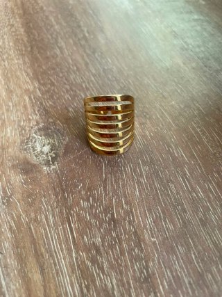 Anillo dorado acero inoxidable ajustable