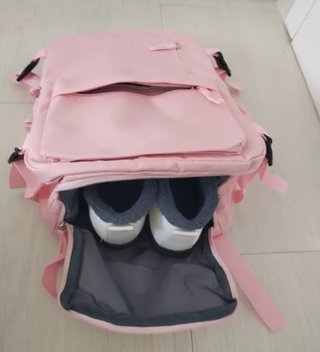 Mochila de viaje rosa