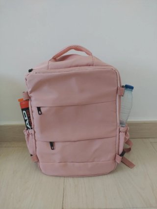 Mochila de viaje rosa
