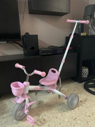 Triciclo Bebe Rosa con Empujador