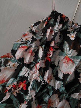 Top Tezenis floreale nero multicolor