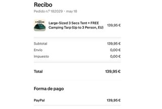 Tienda de campaña 3 segundos (paraguas)