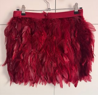 Falda ETXART & PANNO plumas roja Talla 36