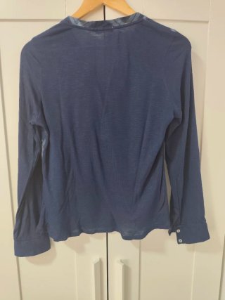 Blusa cuadros azul mujer Cortefiel