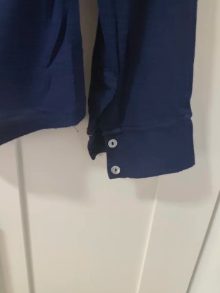 Blusa cuadros azul mujer Cortefiel