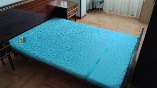 Cama Matrimonio Madera y Satén