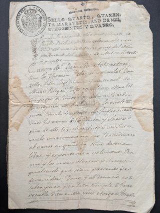 Manuscrito Carlos IV Sellado