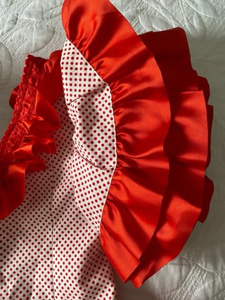 Traje Flamenca Niña Rojo y Blanco